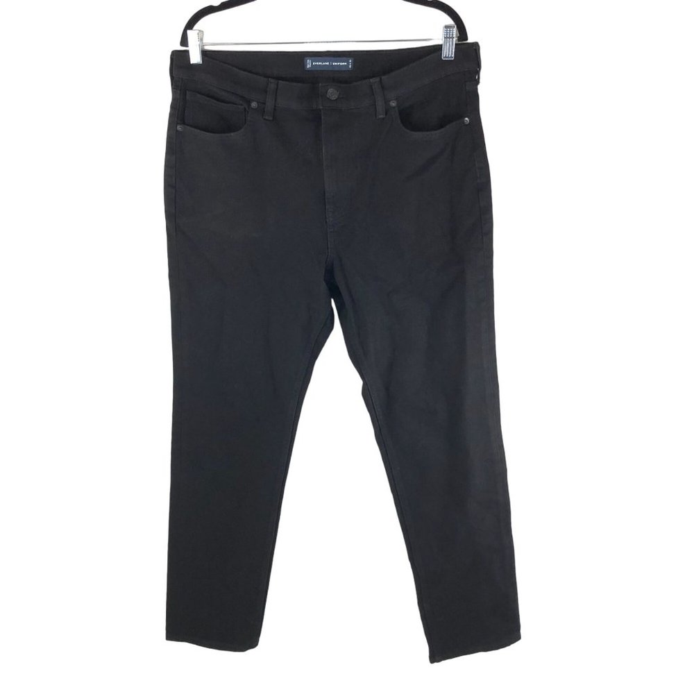 Everlane Mens The Relaxed Straight Jean High Stretch Black 35x32 - Picture 3 of 7